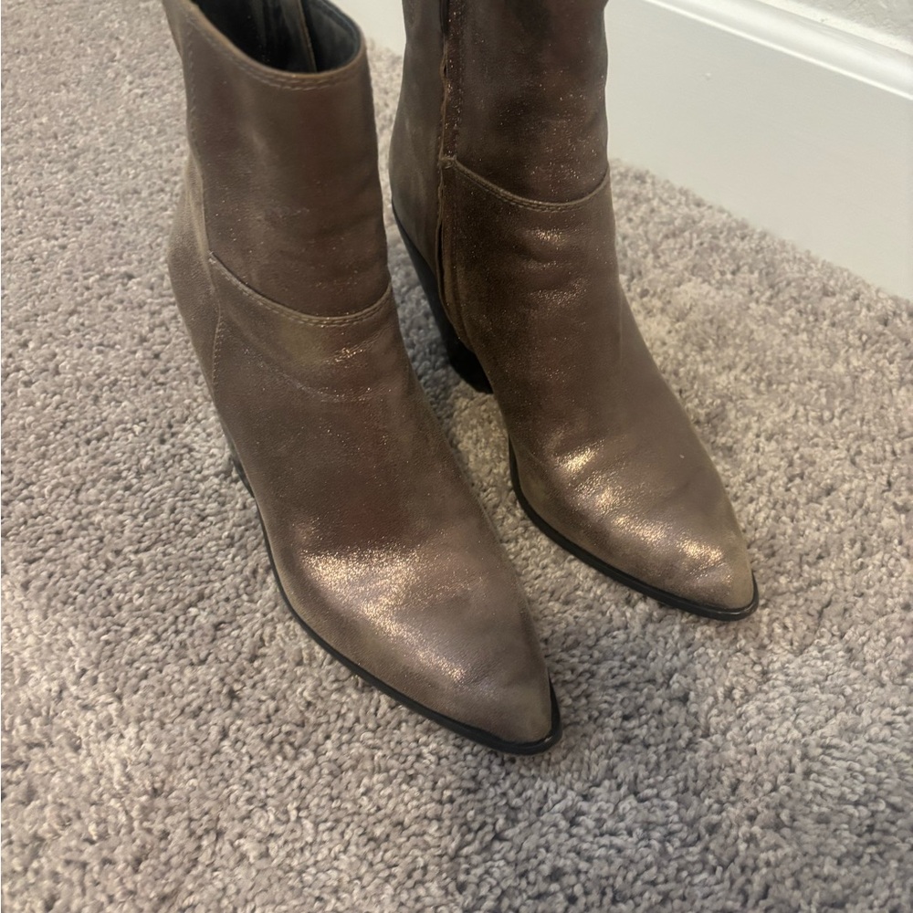 PAIGE Shimmering Brown Ankle Boots